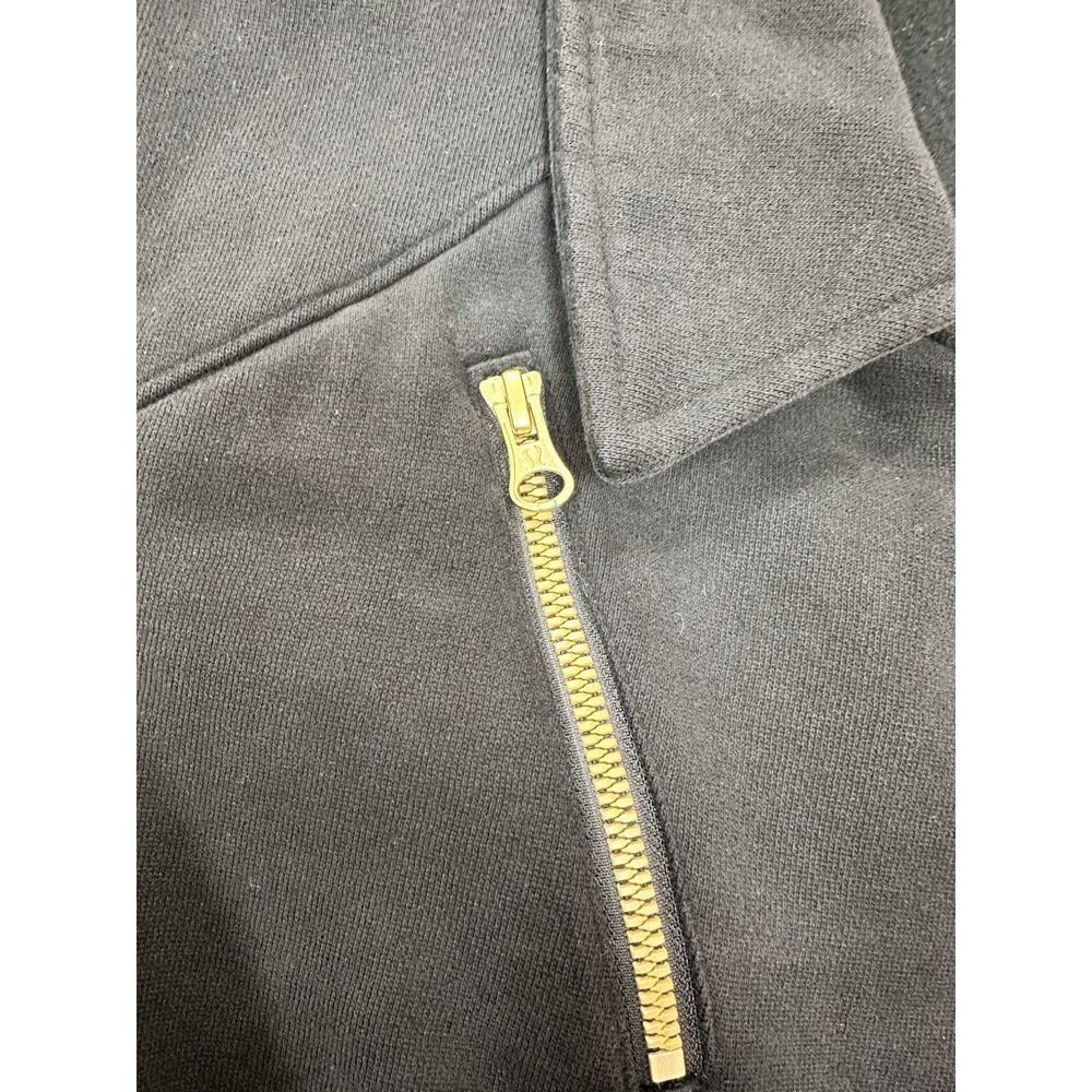 Lululemon Lab Shadow Jacket Cotton Fleece Moto Black Gold Zippers SZ XS - Picture 2 of 6